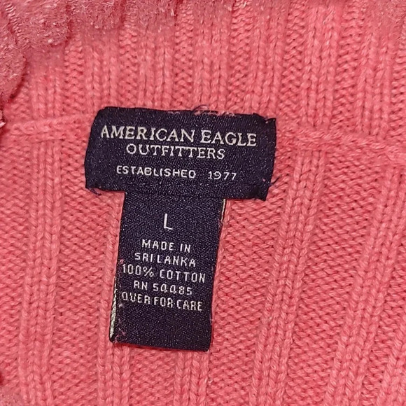 Vintage Y2K American Eagle Outfitters women's coral pink turtleneck Large LOT F - Picture 5 of 5